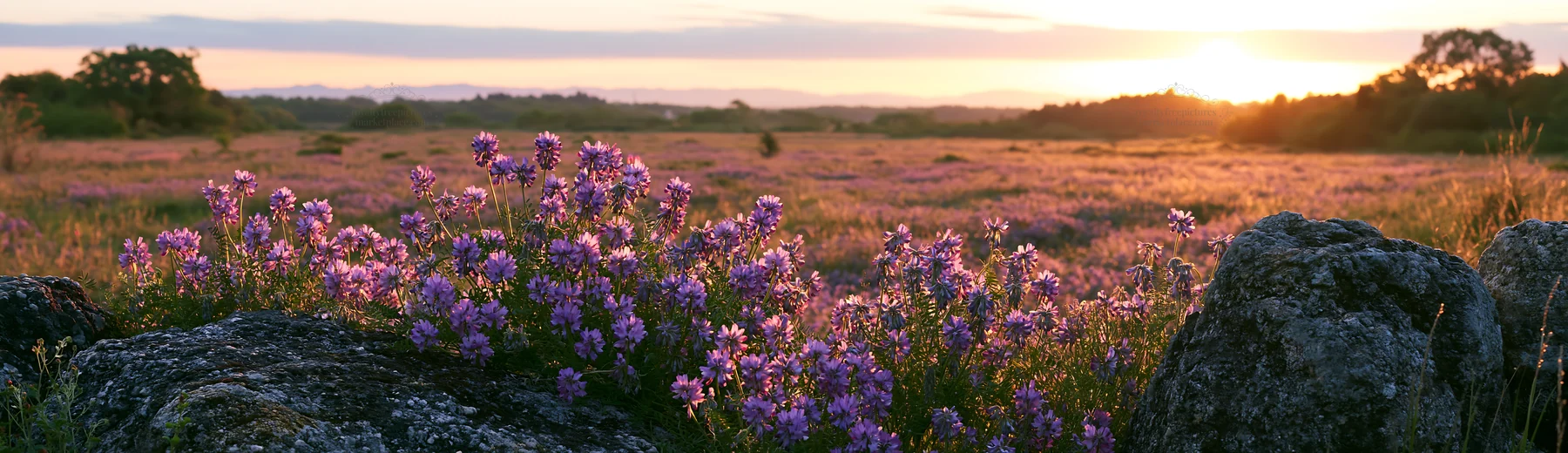 Kyoto spring wildflower meadow stone foreground - AI-generated stock image