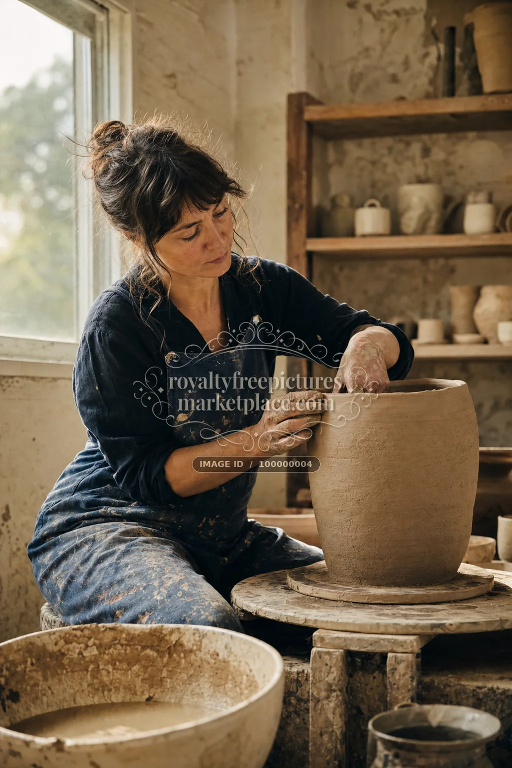 Ceramic Artist Shaping a Vessel