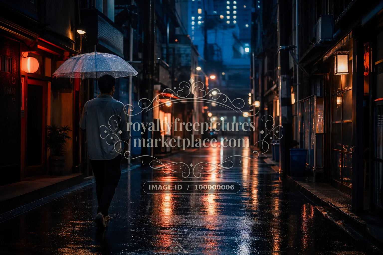 Walking Through the Rainy City