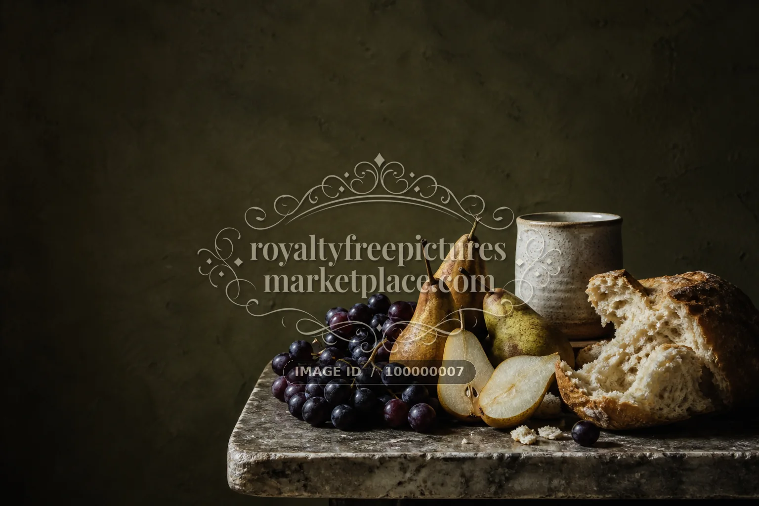 Pears and Sourdough in Window Light