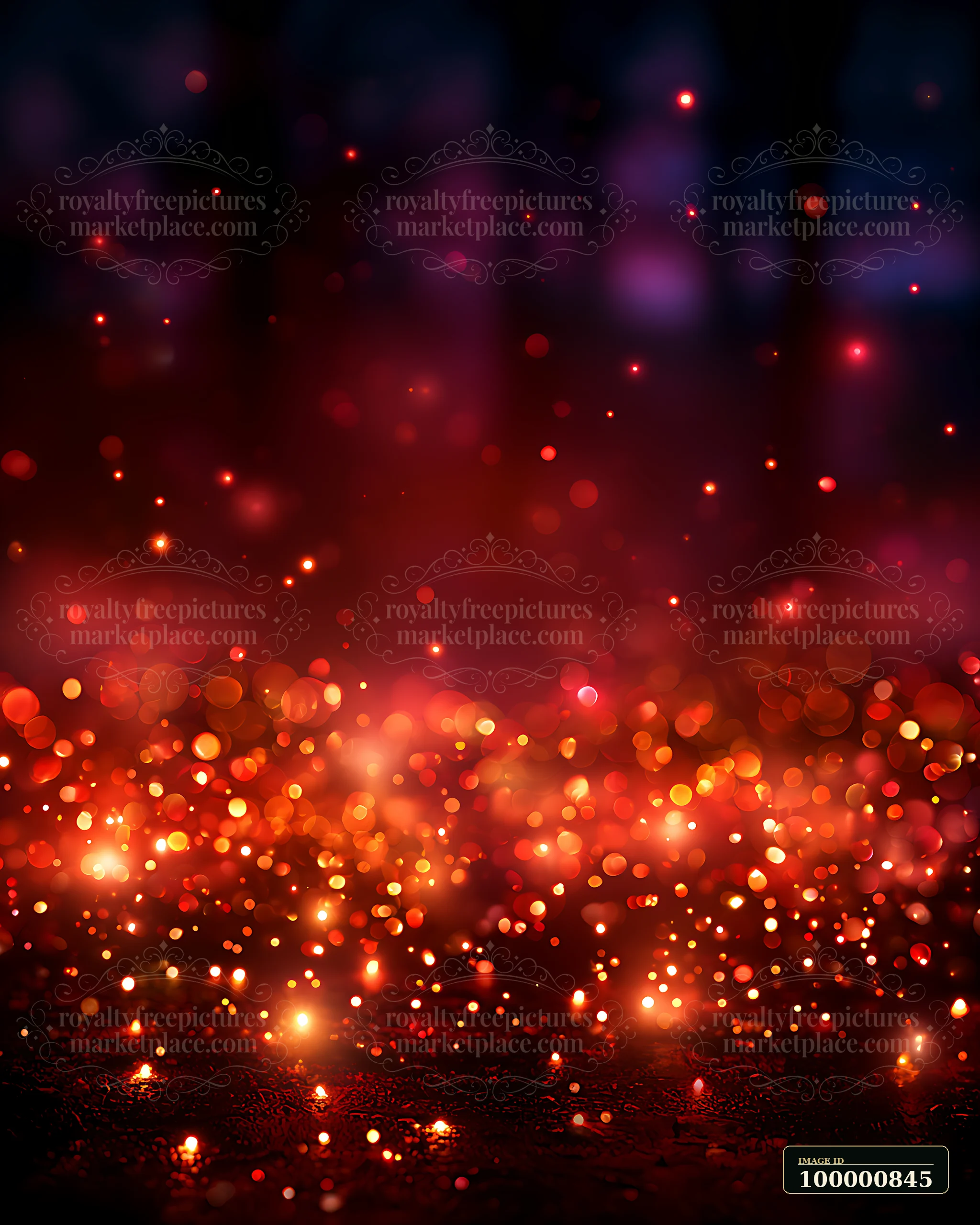 Small, bright lights form a colorful bokeh effect against a dark backdrop.
