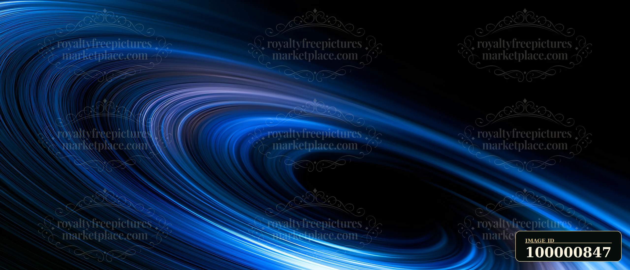A swirling blue vortex against a black background, creating a sense of movement and depth.