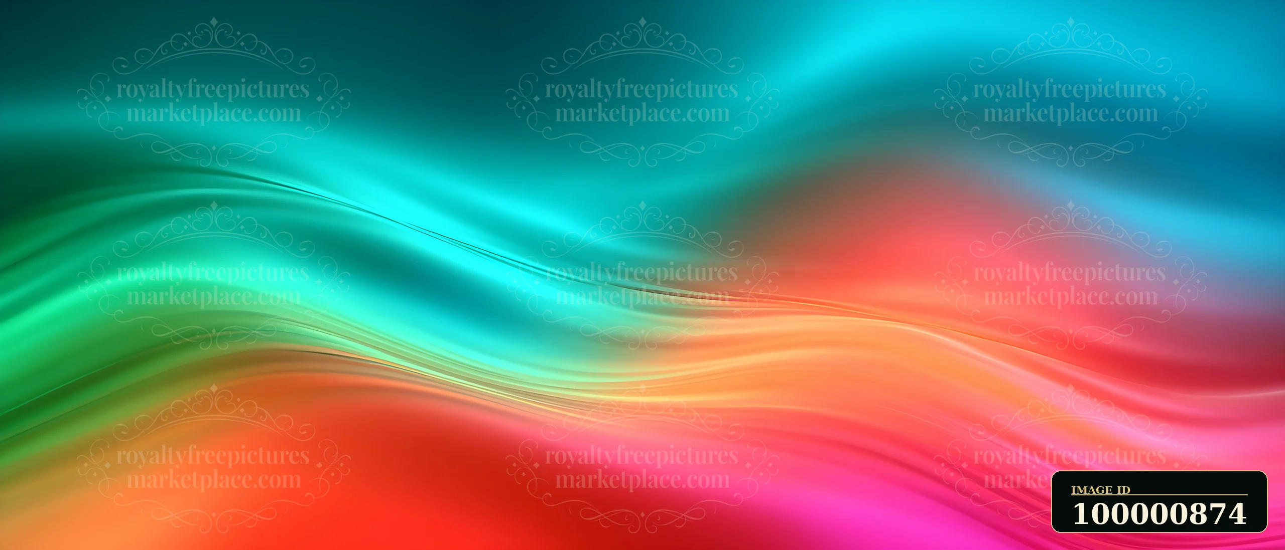 Bright colors blend in fluid waves, showcasing an abstract design.