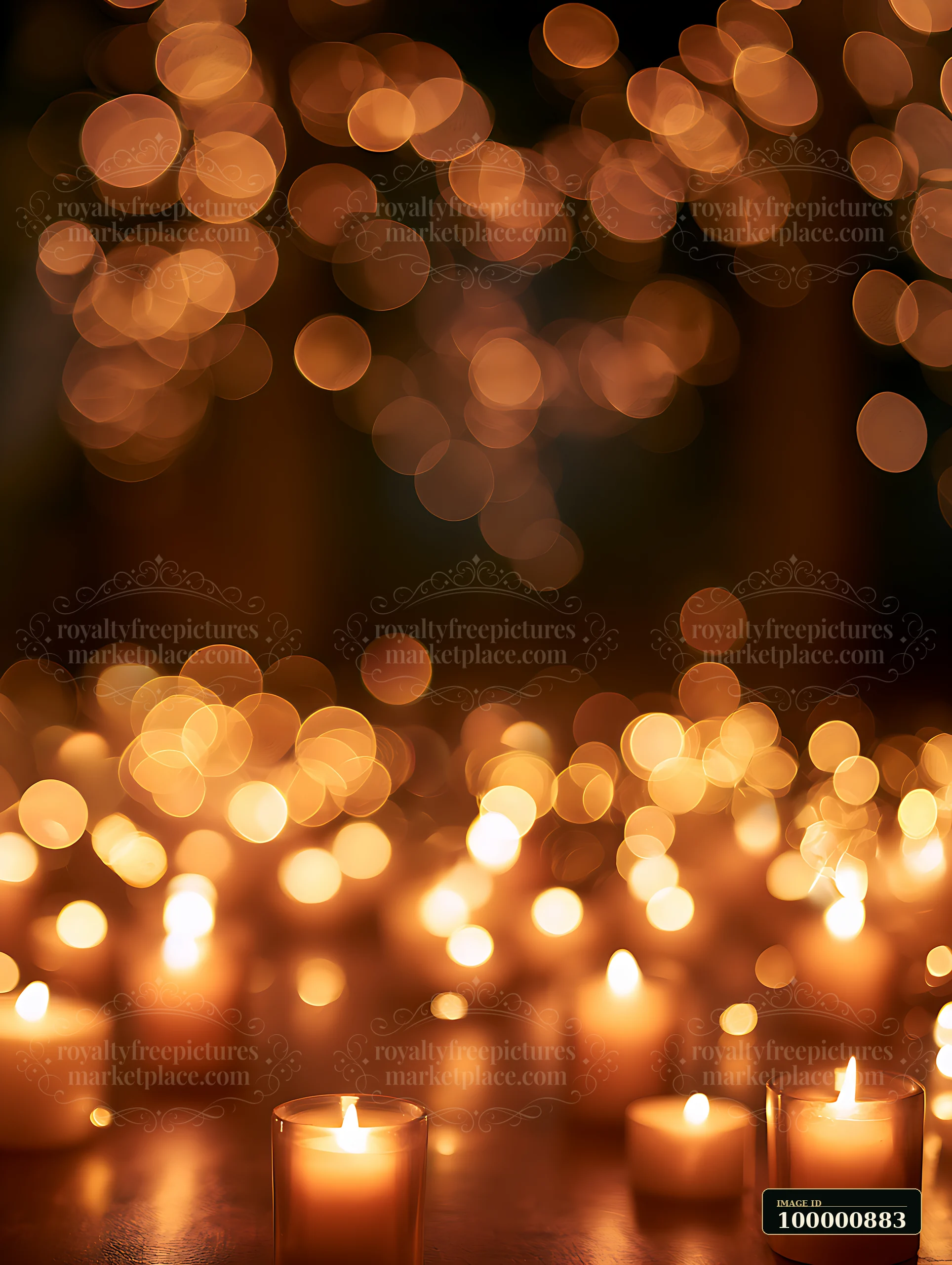 Candles light up a dark space, providing warm illumination.