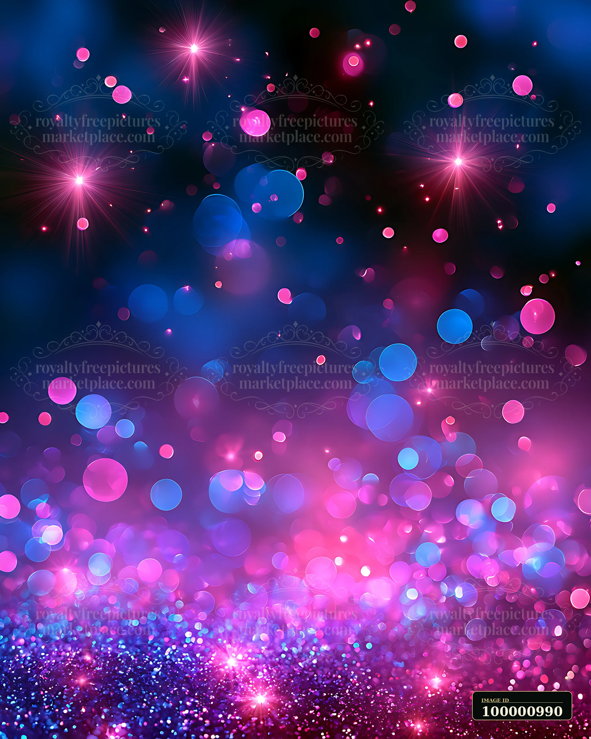 Bright circles of light in various colors create a vibrant background.