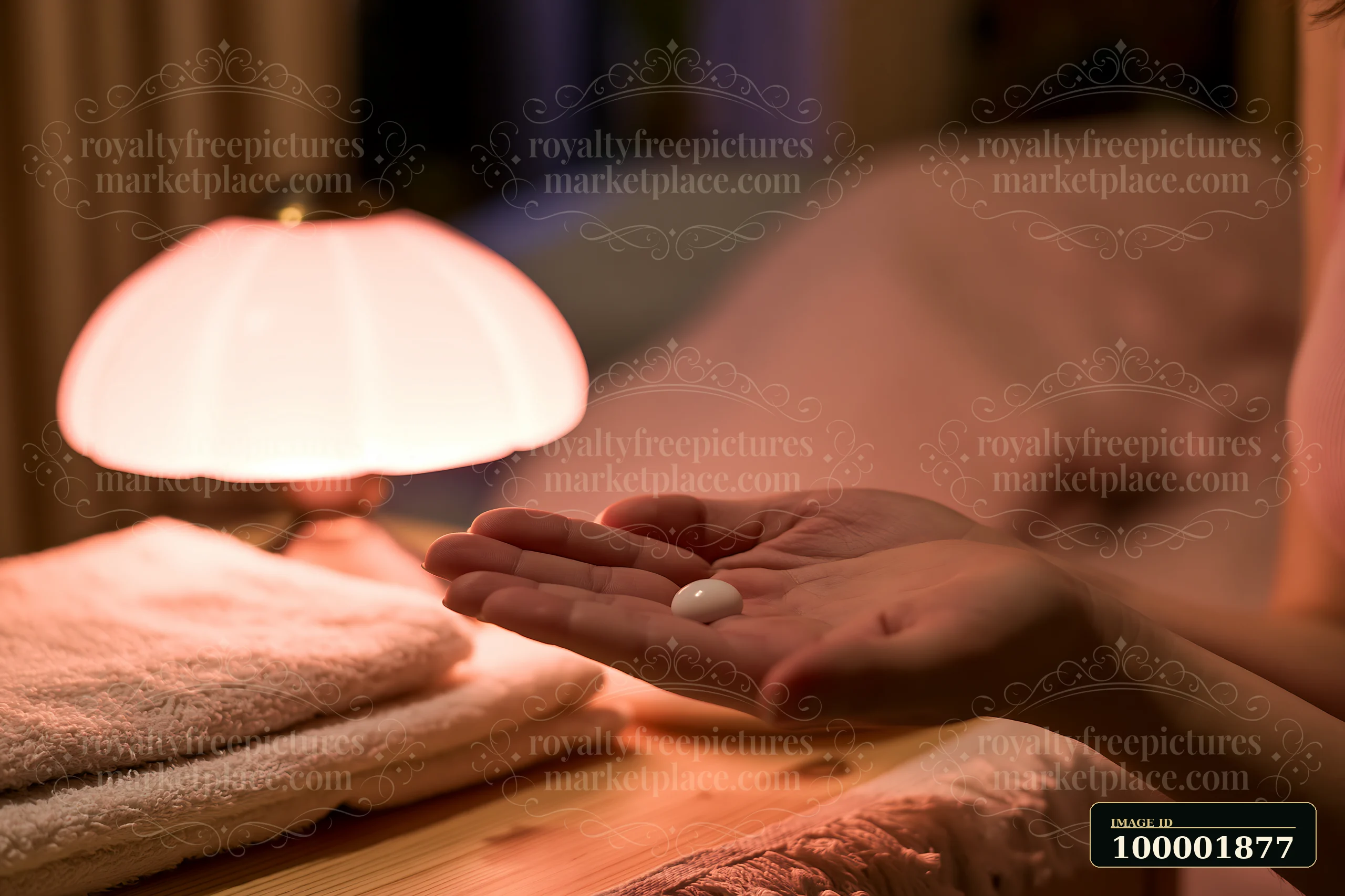 A person holds a small dose of skincare cream in their palm.