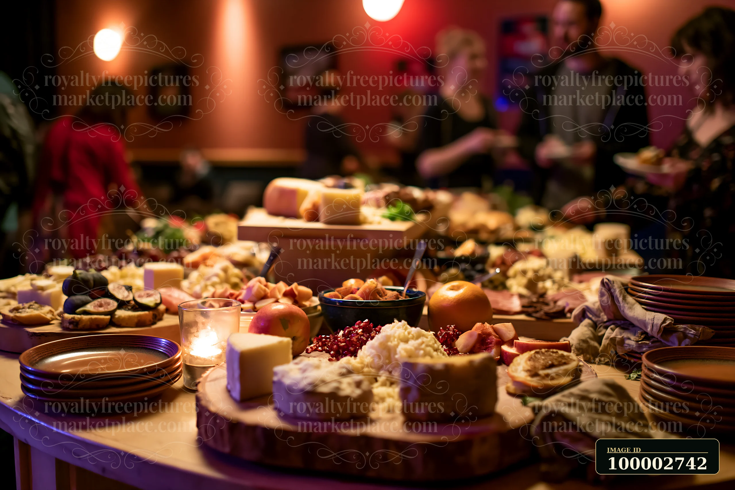 A buffet table displays an assortment of cheese, fruits, and snacks, emphasizing a zero waste approach.