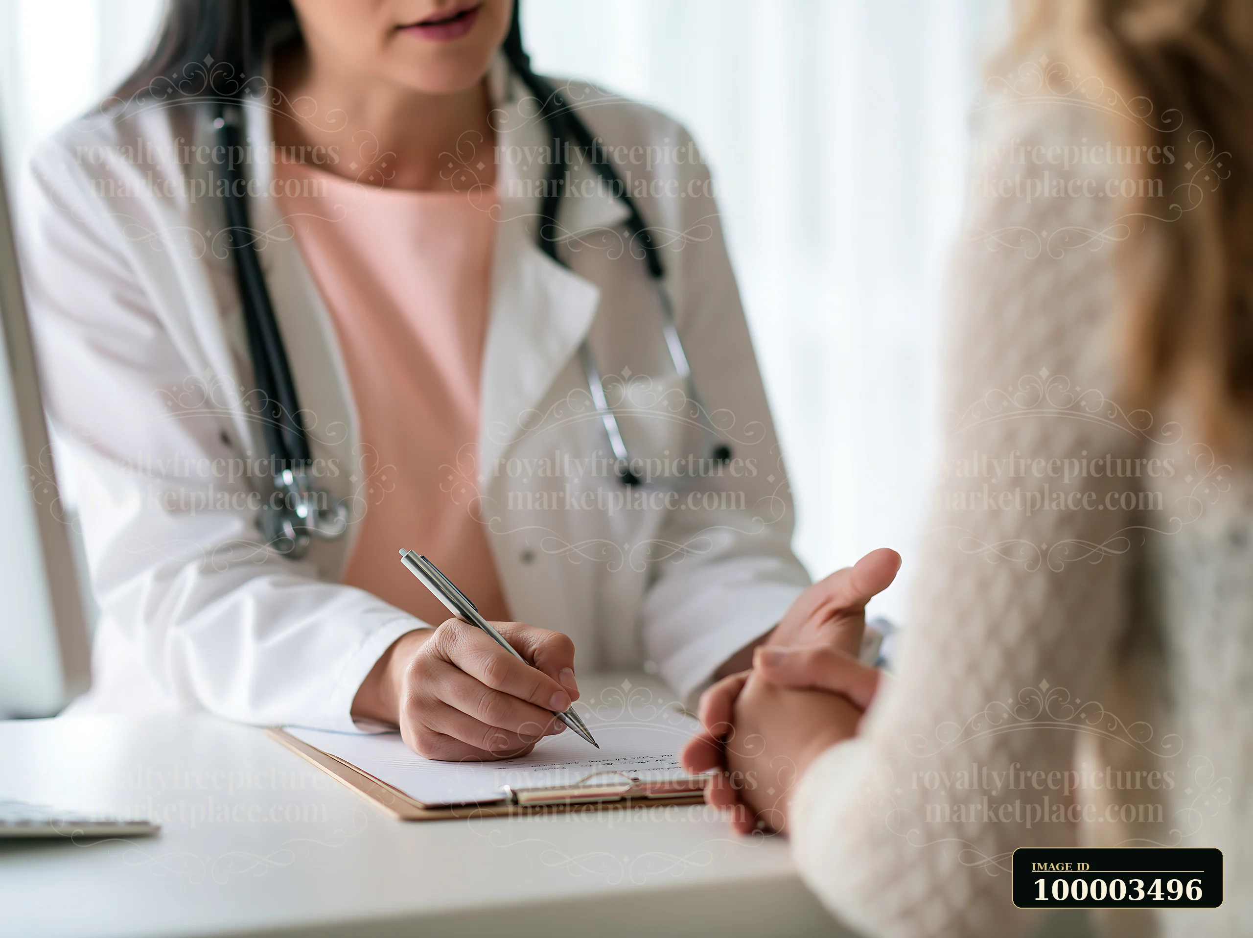 A doctor consulting with Parkinson's disease patient in a bright office.