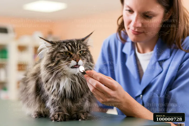 A veterinarian examines a rare cat breed in a veterinary clinic.