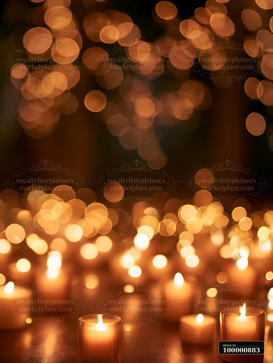 Candles light up a dark space, providing warm illumination.