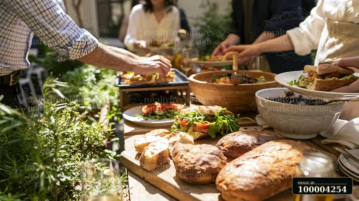 A sandwich buffet showcases fresh breads, meats, and salads at a workplace event.